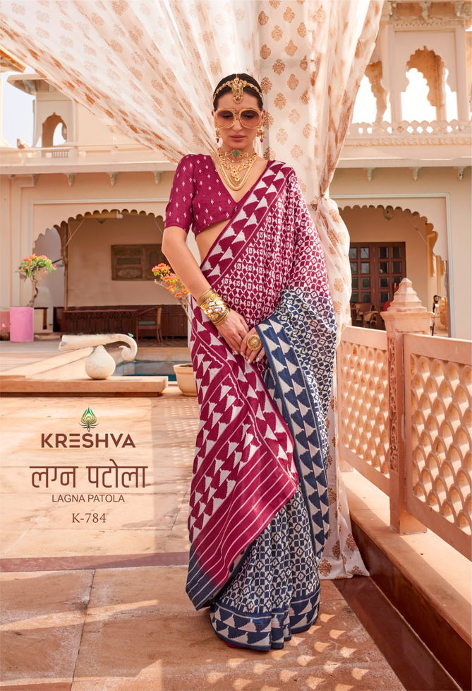 Lagna Patola By Kreshva Mercerized Sigma Silk Saree Wholesale In India